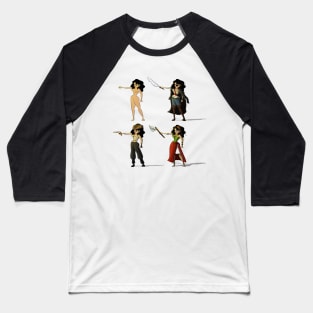 Pirate Girl 2 Baseball T-Shirt